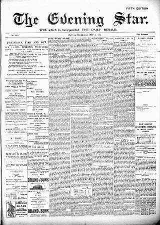 cover page of Evening Star published on July 5, 1899