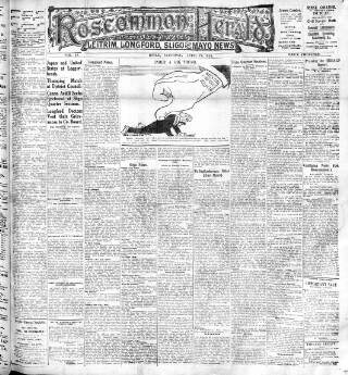 cover page of Roscommon Herald published on April 19, 1924