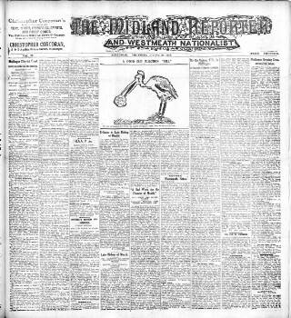 cover page of Midland Reporter and Westmeath Nationalist published on June 28, 1928