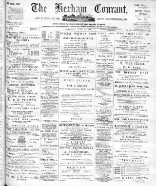cover page of Hexham Courant published on June 2, 1906