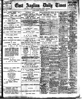 cover page of East Anglian Daily Times published on December 3, 1906