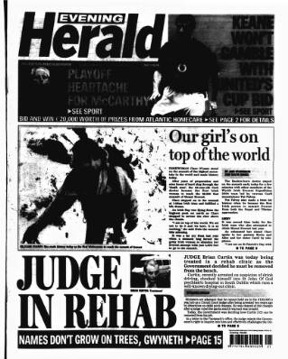 cover page of Evening Herald (Dublin) published on May 18, 2004