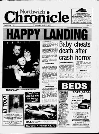 cover page of Northwich Chronicle published on April 25, 1990