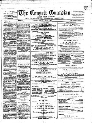 cover page of Consett Guardian published on July 5, 1895