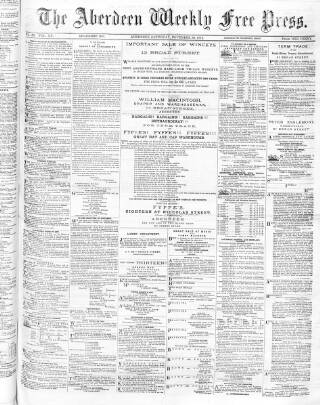 cover page of Aberdeen Weekly Free Press published on November 30, 1872