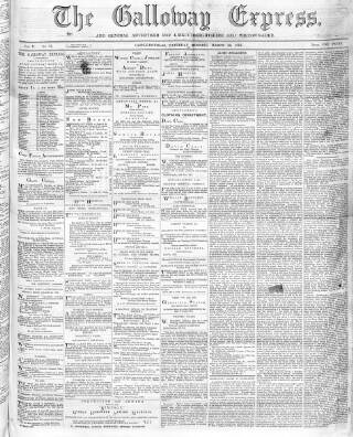 cover page of Galloway Express published on March 23, 1872