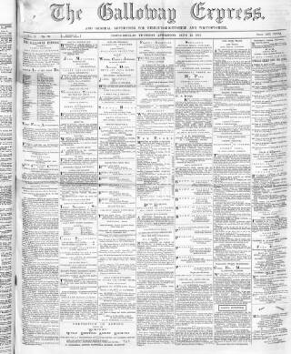 cover page of Galloway Express published on June 13, 1872
