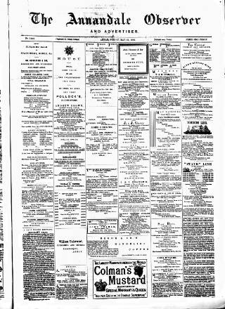 cover page of Annandale Observer and Advertiser published on May 19, 1882