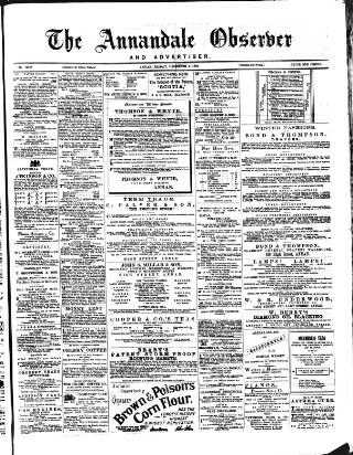 cover page of Annandale Observer and Advertiser published on December 4, 1891