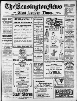 cover page of Kensington News and West London Times published on April 24, 1931