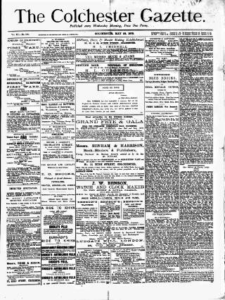 cover page of Colchester Gazette published on May 28, 1879