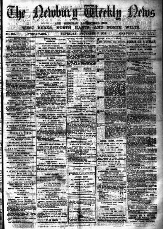 cover page of Newbury Weekly News and General Advertiser published on December 2, 1875