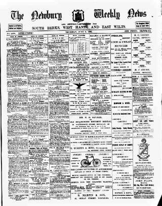 cover page of Newbury Weekly News and General Advertiser published on June 2, 1898