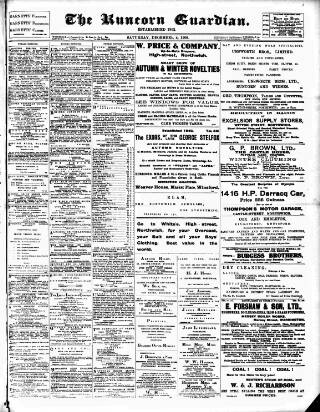 cover page of Runcorn Guardian published on December 4, 1909