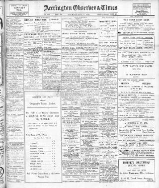 cover page of Accrington Observer and Times published on May 8, 1920