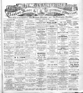 cover page of Whitehaven Advertiser and Cleator Moor and Egremont Observer published on April 20, 1918