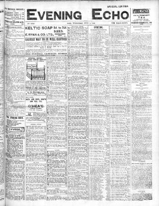 cover page of Evening Echo (Cork) published on June 3, 1914