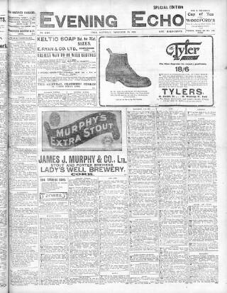 cover page of Evening Echo (Cork) published on November 28, 1914