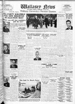 cover page of Wallasey News and Wirral General Advertiser published on June 2, 1962