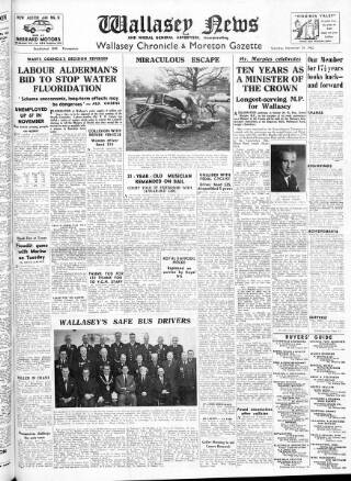 cover page of Wallasey News and Wirral General Advertiser published on November 24, 1962