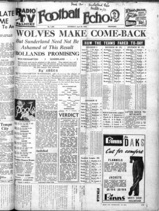 cover page of Football Echo (Sunderland) published on April 28, 1956
