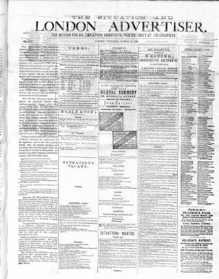 cover page of Situation and London Advertiser published on March 15, 1888