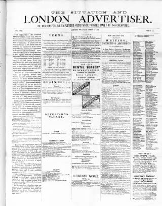 cover page of Situation and London Advertiser published on June 5, 1888