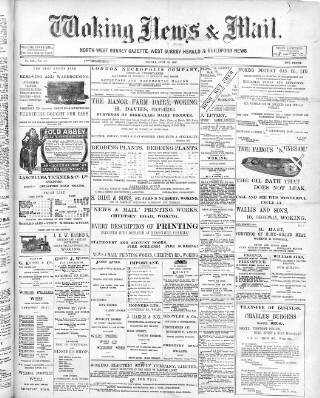 cover page of Woking News & Mail published on June 28, 1907