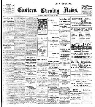 cover page of Eastern Evening News published on April 25, 1903