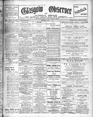 cover page of Glasgow Observer and Catholic Herald published on June 2, 1917