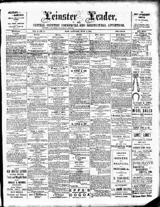 cover page of Leinster Leader published on June 2, 1894