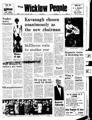 cover page of Wicklow People published on July 5, 1974