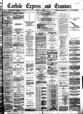 cover page of Carlisle Express and Examiner published on December 4, 1886