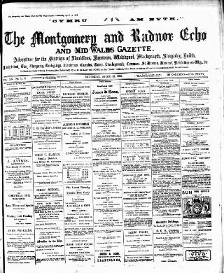 cover page of Montgomeryshire Echo published on April 25, 1908