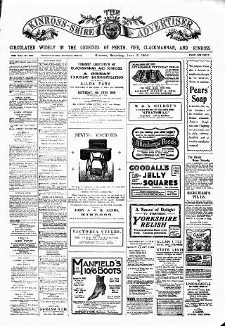 cover page of Kinross-shire Advertiser published on June 2, 1906