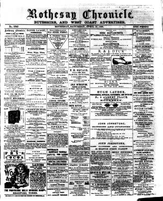 cover page of Rothesay Chronicle published on April 27, 1889