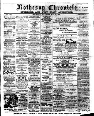 cover page of Rothesay Chronicle published on May 25, 1889