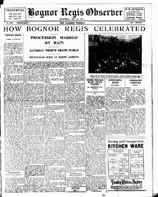 cover page of Bognor Regis Observer published on May 19, 1937