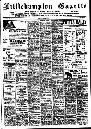 cover page of Littlehampton Gazette published on May 19, 1933
