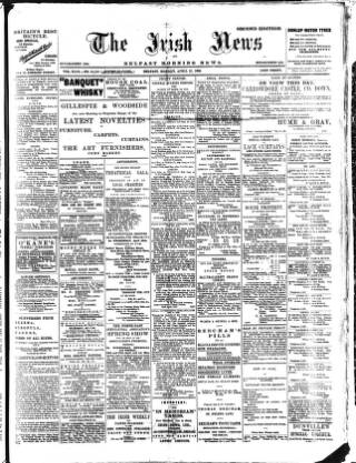 cover page of Irish News and Belfast Morning News published on April 27, 1903