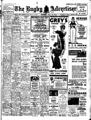 cover page of Rugby Advertiser published on May 18, 1943