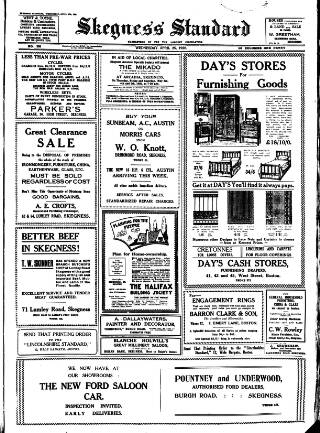 cover page of Skegness Standard published on April 25, 1928