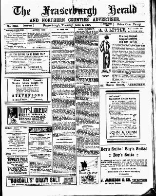 cover page of Fraserburgh Herald and Northern Counties' Advertiser published on June 2, 1925