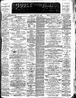 cover page of Goole Times published on April 10, 1896