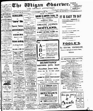 cover page of Wigan Observer and District Advertiser published on May 29, 1913