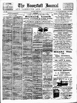 cover page of Lowestoft Journal published on June 2, 1900