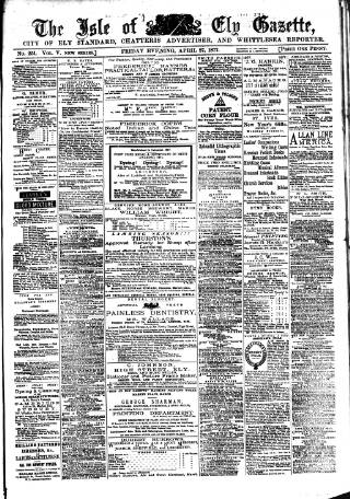 cover page of Cambridgeshire Times published on April 27, 1877
