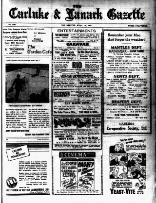 cover page of Carluke and Lanark Gazette published on April 25, 1947
