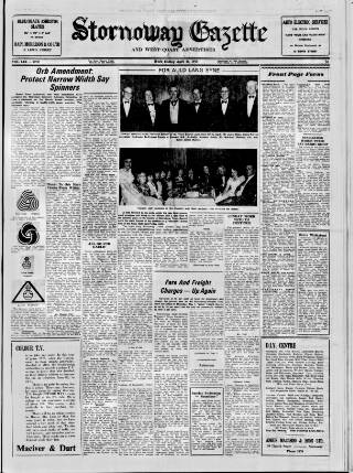 cover page of Stornoway Gazette and West Coast Advertiser published on April 26, 1975
