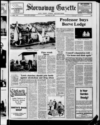 cover page of Stornoway Gazette and West Coast Advertiser published on June 2, 1984